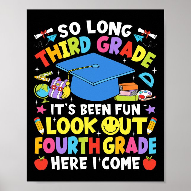Poster So Long Third Grade Graduation Fourth Grade Here I (Frente)
