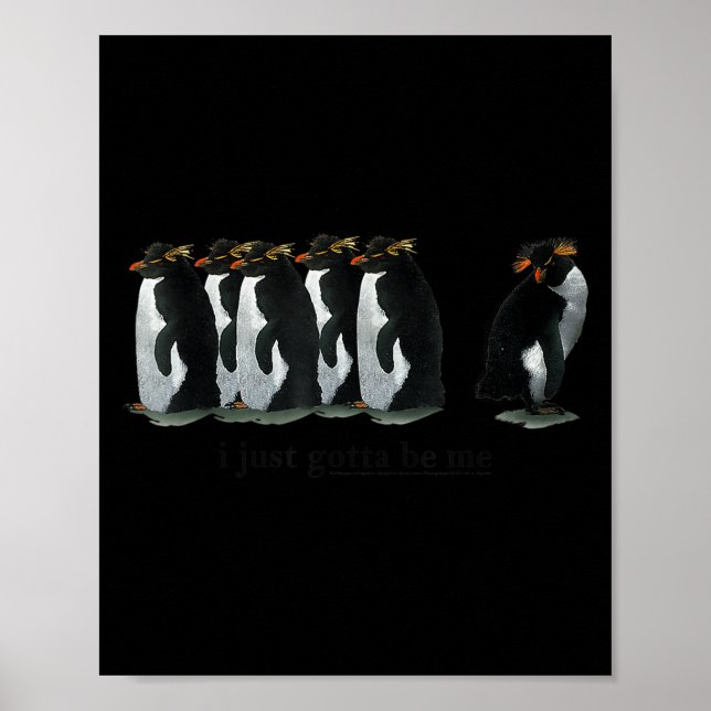 Poster Só Preciso Ser Eu Pinguim - Pinguins De Rockhopper (Frente)