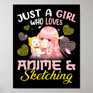 Poster Só uma garota que ama anime e desenha