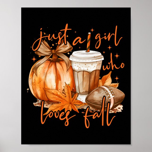 Poster Só Uma Menina Que Adora A Fall Coquette Pumpkin Se (Frente)