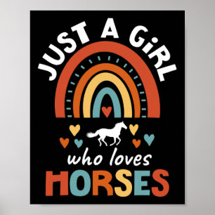 Poster Só Uma Menina Que Adora Cavalos Correndo Cavalo Pa