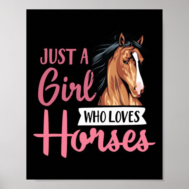 Poster Só Uma Menina Que Ama Cavalos Que Cortam Cavalos (Frente)