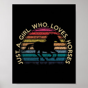 Poster Só Uma Menina Que Ama Cavalos Retro Horseba