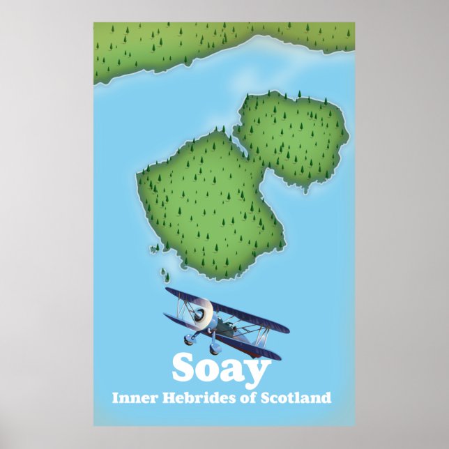 Poster Soay Hébrides Internas da Escócia mapa (Frente)