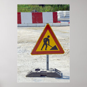 Pôster sob a construção