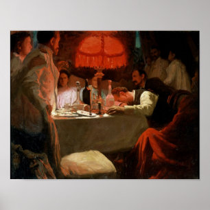 Poster Sob a luz vermelha, c.1910