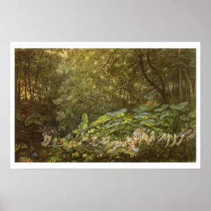 Poster Sob as Folhas de Choque de Richard Doyle, Fairy Ar