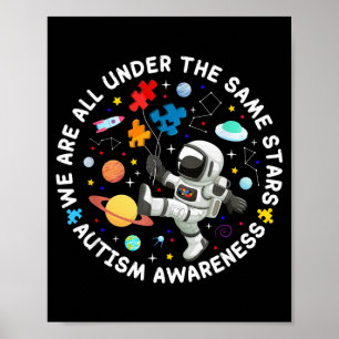 Poster Sob as Mesmas Estrelas Conscientização do Autismo 