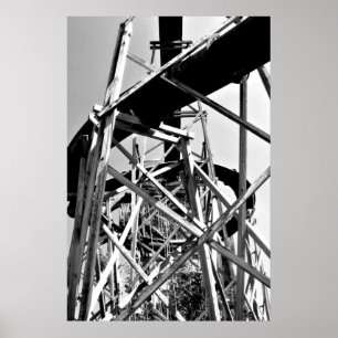 Poster Sob o diapositivo do tubo de água // Preto e Bran