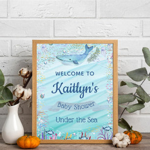 Poster Sob O Mar  Chá de fraldas Ocean Themed Bem-vindo