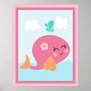 Pôster Sob o Mar/ Rapariga/Sealife/Poster de Arte de Bale