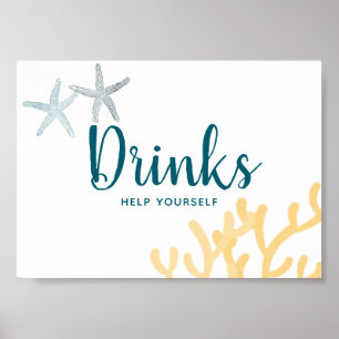 Poster Sob o signo das Bebidas do Chá de fraldas do Ocean