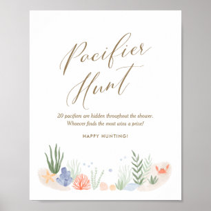 Poster Sob o Sinal de Caça Pacificadora do Chá de fraldas