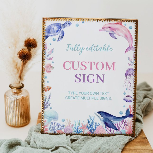 Poster Sob o Sinal de Mesa Personalizada de Aniversário d (Criador carregado)