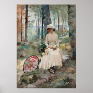 Poster Sob os Birches de Albert Edelsense 1881