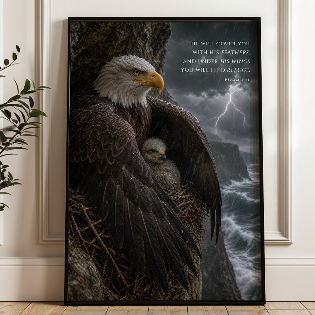 Poster Sob Suas Asas Salmo 91 Arte Cristã (Criador carregado)