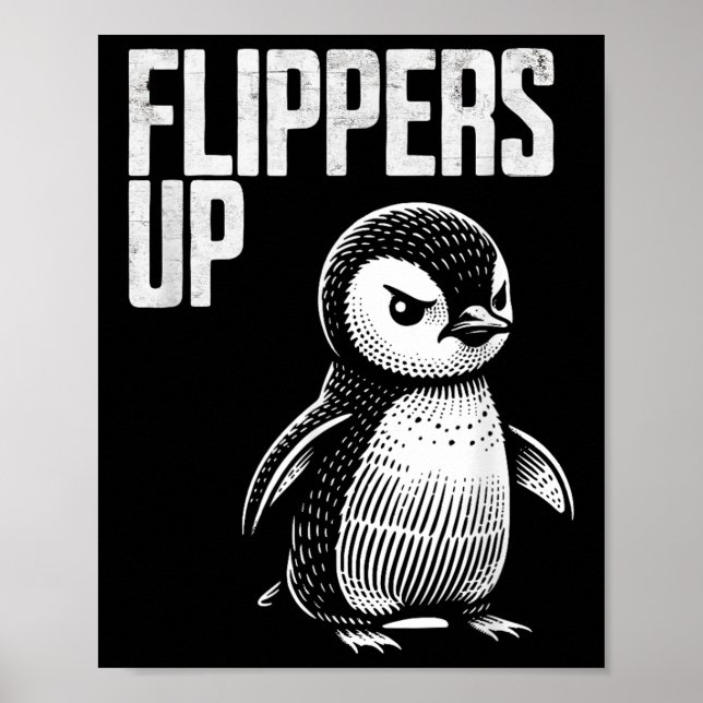 Poster Sobe A Resistência Aos Pinguins Sutil Anti-Protest (Frente)