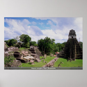 Pôster Sobras maias, Tikal, Guatemala