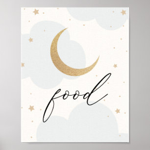 Poster Sobre a Comida da estrela giratória da lua