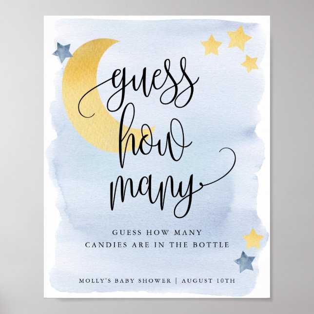 Poster Sobre a Lua, Azul adivinha quantos jogos (Frente)