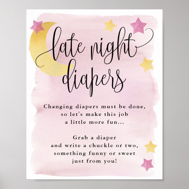 Poster Sobre a Lua Cor-de-Rosa, Atividade das Fraldas Not (Frente)