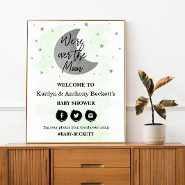 Poster Sobre A Lua | Sinal de boas-vindas do Chá de frald