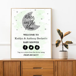 Poster Sobre A Lua | Sinal de boas-vindas do Chá de frald