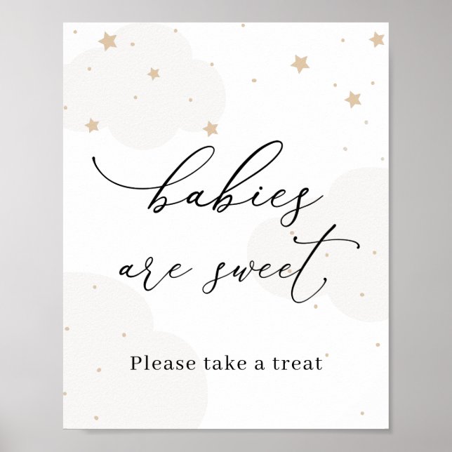 Poster Sobre a Lua Twinkle Star Bebês são Doce (Frente)