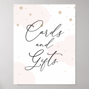 Poster Sobre a Lua Twinkle Star Cards e Sinal de Presente