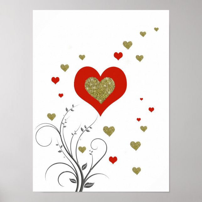 Pôster sobre amor e coração (Frente)