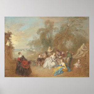 Poster Sobre o Terrace - Jean-Baptiste Pater Fine Art