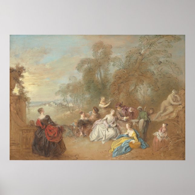 Poster Sobre o Terrace - Jean-Baptiste Pater Fine Art (Frente)