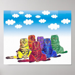 Poster Sobre os Gatos Arco-Íris