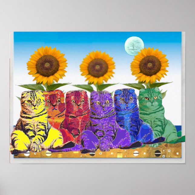 Poster Sobre os Gatos Arco-Íris para a Ucrânia (Frente)