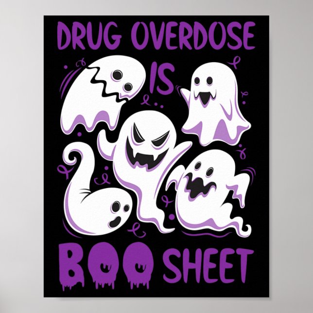 Poster Sobredosagem De Drogas É Halloween De Boo Sheet Pu (Frente)