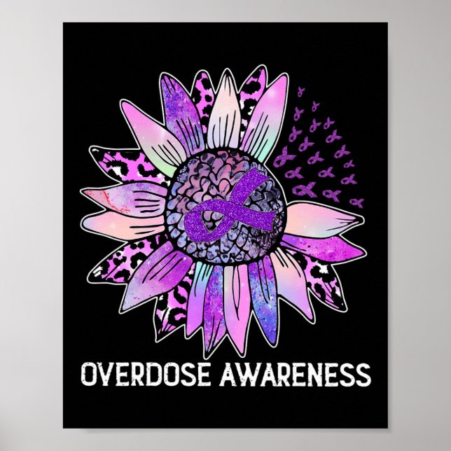 Poster Sobredosagem de Sunflower Leopardo Mês Roxo (Frente)