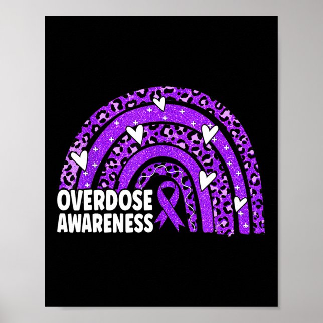 Poster Sobredosagem do arco-íris do leopardo Mês Ri Roxo (Frente)