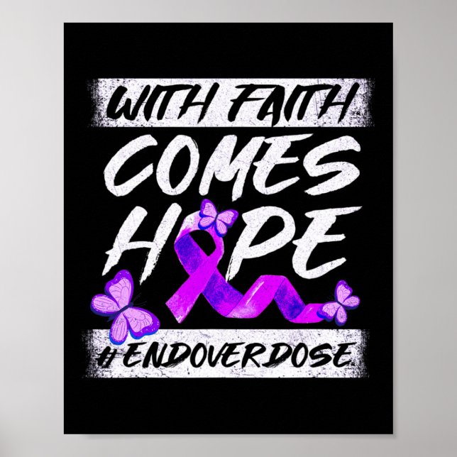 Poster Sobredosagem Final Com Fé Vem Esperança Friso Roxo (Frente)