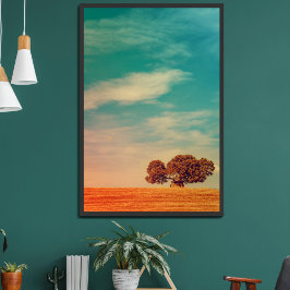 Poster Sobreiro e Dolmen num campo rural