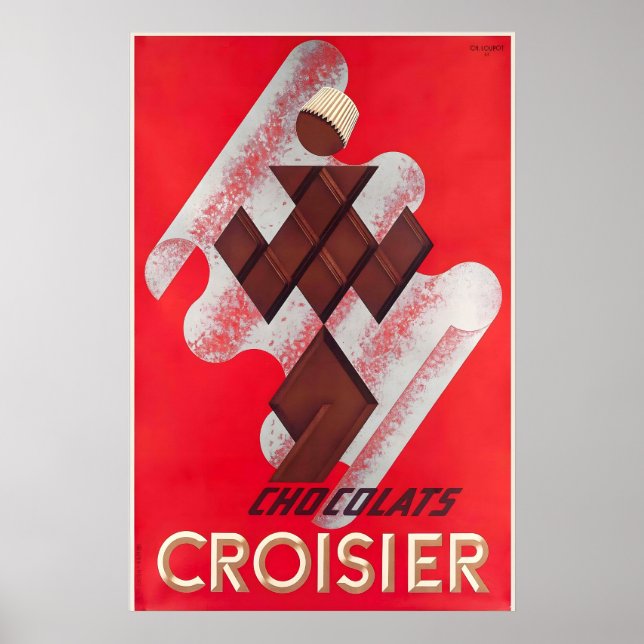 Poster Sobremesas de Chocolate Bebidas Cozinha Comida (Frente)