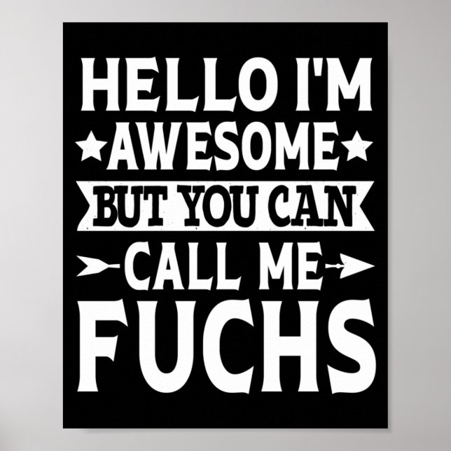 Poster Sobrenome Fuchs Chame a Equipe da Família Fuchs So (Frente)