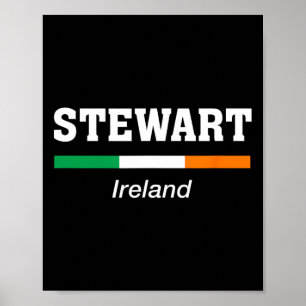 Poster Sobrenome Irlandês Stewart Dia de São Patrício Irl