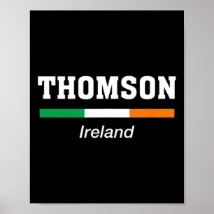 Poster Sobrenome Irlandês Thomson Dia de São Patrício Irl