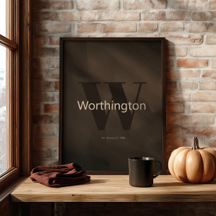 Poster Sobrenome Personalizado Rústico Fazenda Western