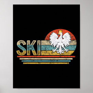 Poster Sobrenome Polonês Ski Polônia Herança Polski Águia