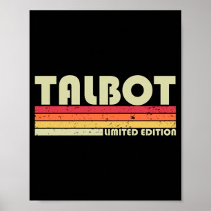 Poster Sobrenome Talbot Divertido Retro Vintage 80s 90s