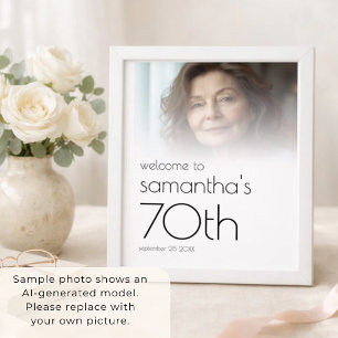 Poster Sobreposição de Foto Mínima Boas-vindas 70º Festa