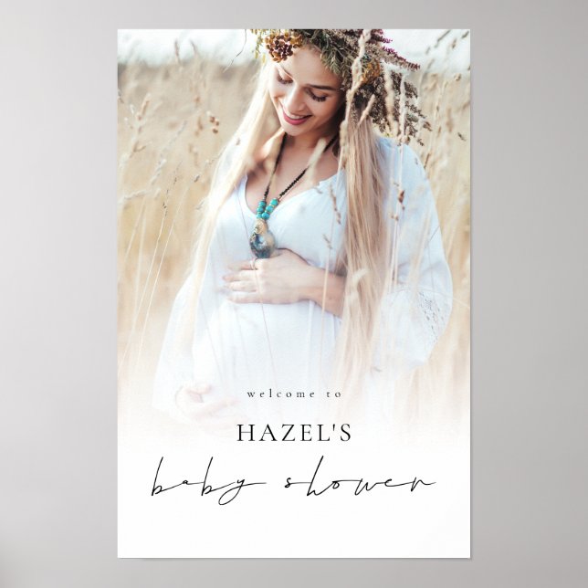 Poster Sobreposição de Foto Simples Boho Bem-vindo ao Chá (Frente)