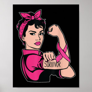 Poster Sobrevivência Do Câncer Da Mama Em Outubro, Consci