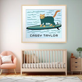 Poster Sobrevivência Tabby Cat Funny Cute CUSTOM Nursert